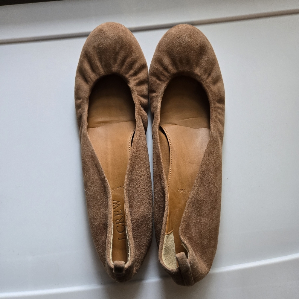J. Crew Tan Suede Flats for Everyday Comfort - Picture 2 of 5